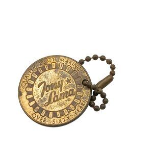 Vintage Tony Lama Gold Label Boot Advertising Keychain Fob El Paso Texas Round